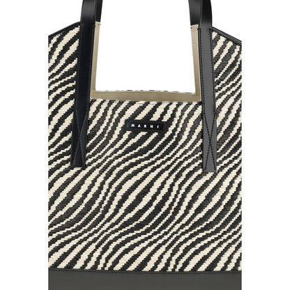 Sac porté épaule en polyamide noir Marni