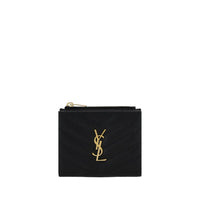 Portefeuille Bos Taurus en cuir de veau noir Saint Laurent