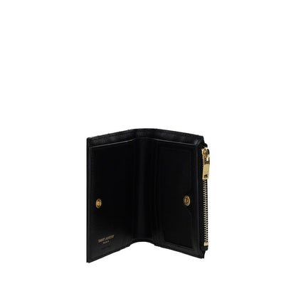 Portefeuille Bos Taurus en cuir de veau noir Saint Laurent
