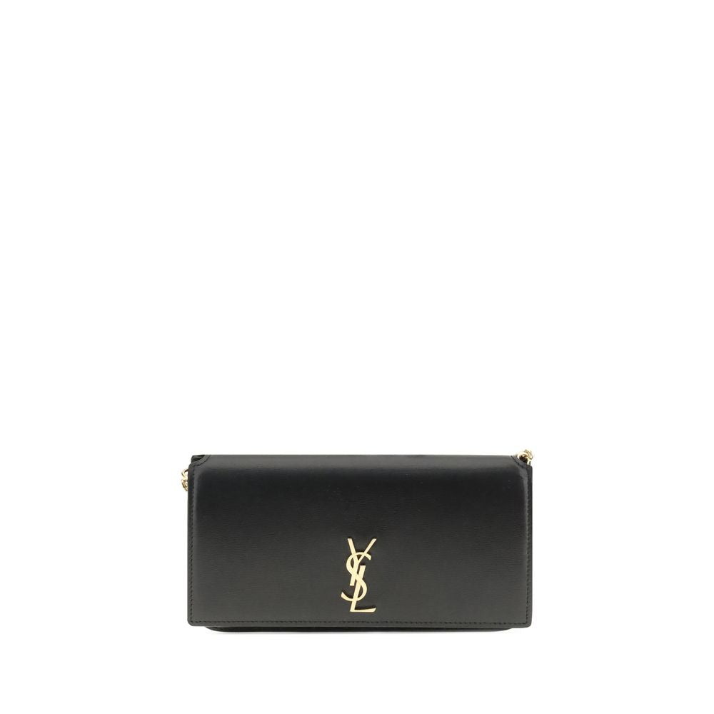 Borsa a tracolla Saint Laurent in pelle di vitello nera Bos Taurus