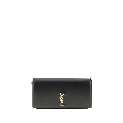 Borsa a tracolla Saint Laurent in pelle di vitello nera Bos Taurus