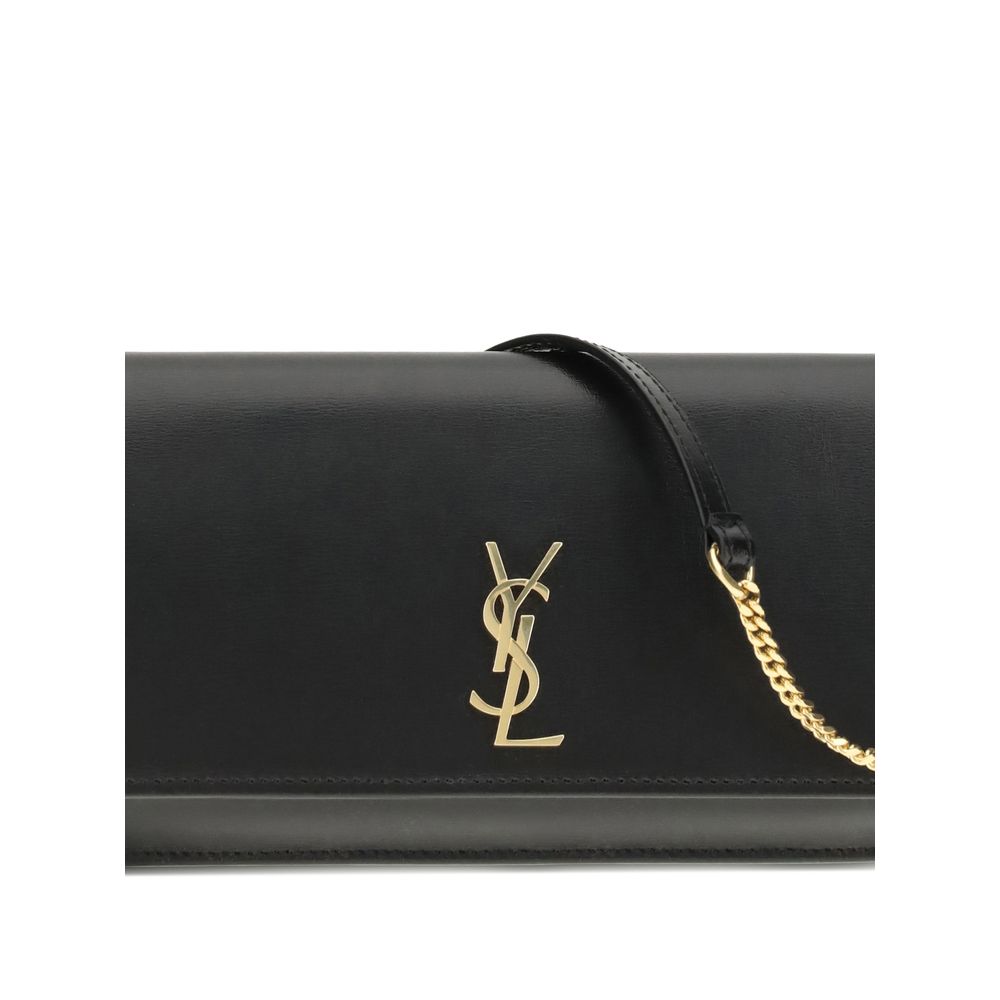 Borsa a tracolla Saint Laurent in pelle di vitello nera Bos Taurus