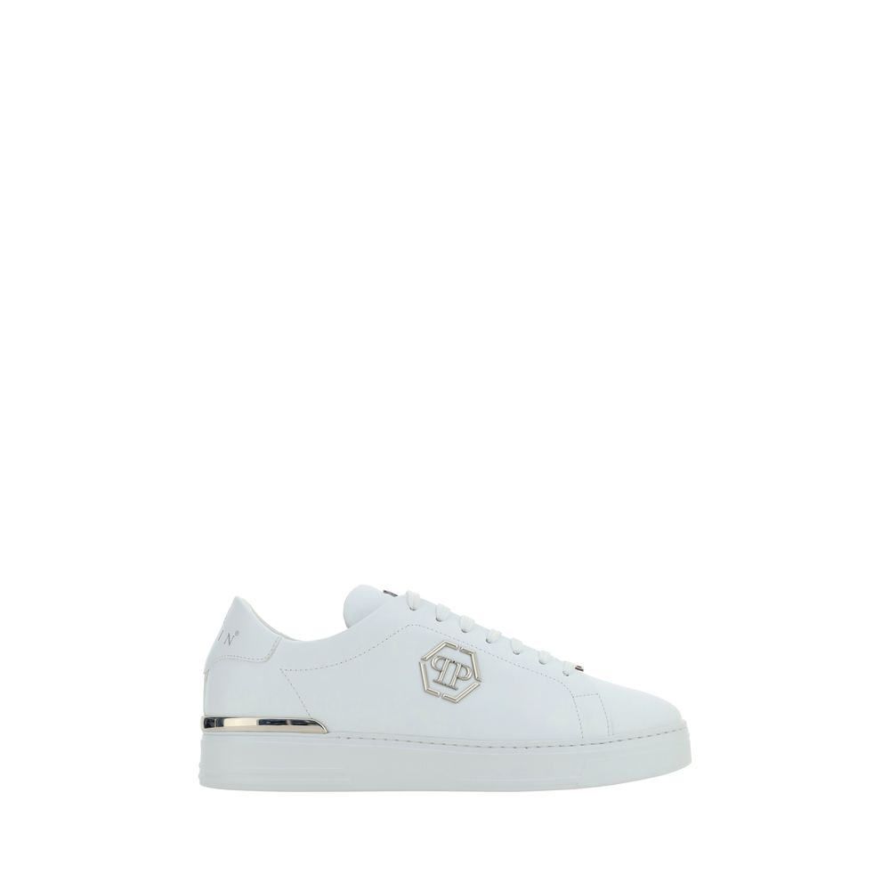 Baskets basses Philipp Plein Bos Taurus en cuir de veau blanc