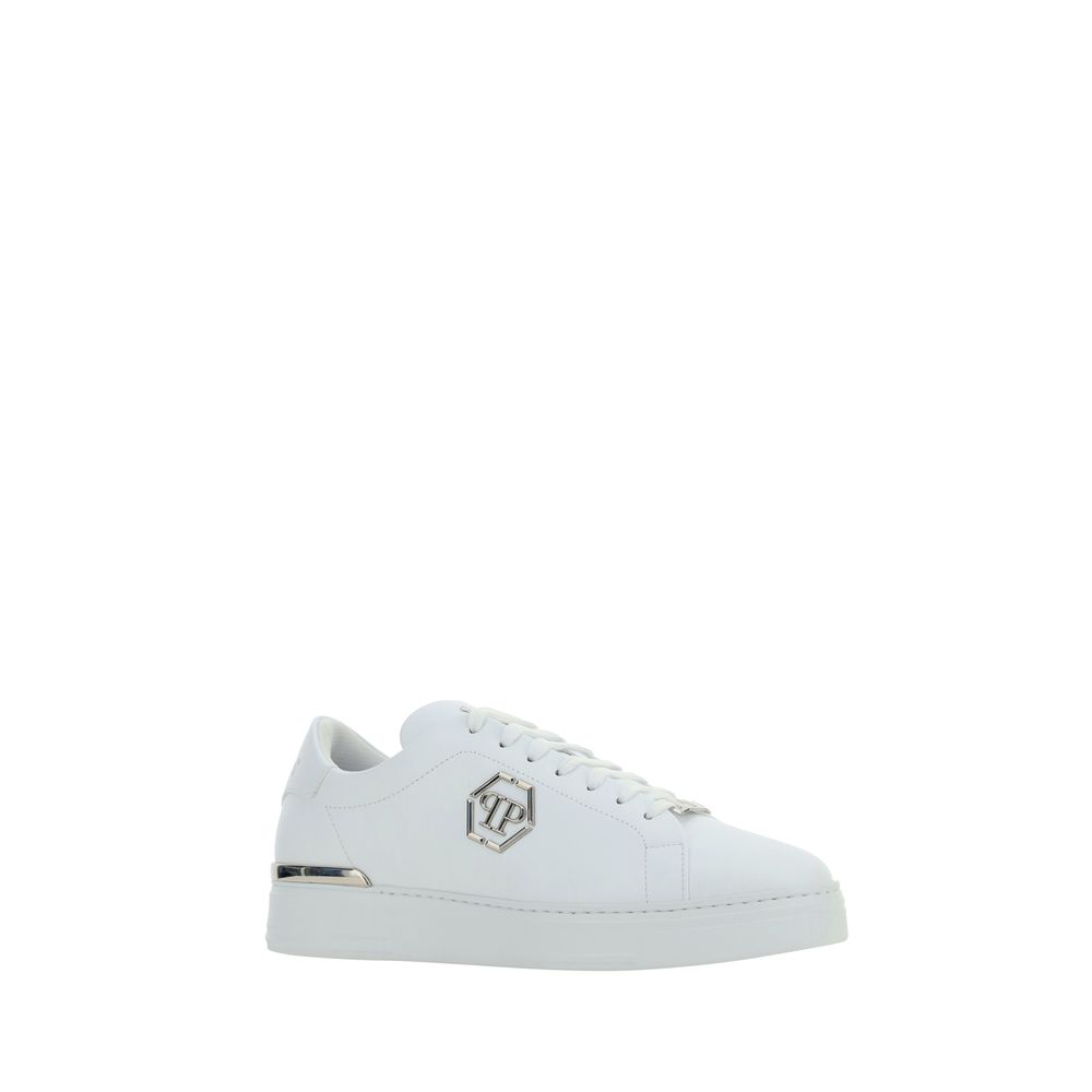Baskets basses Philipp Plein Bos Taurus en cuir de veau blanc