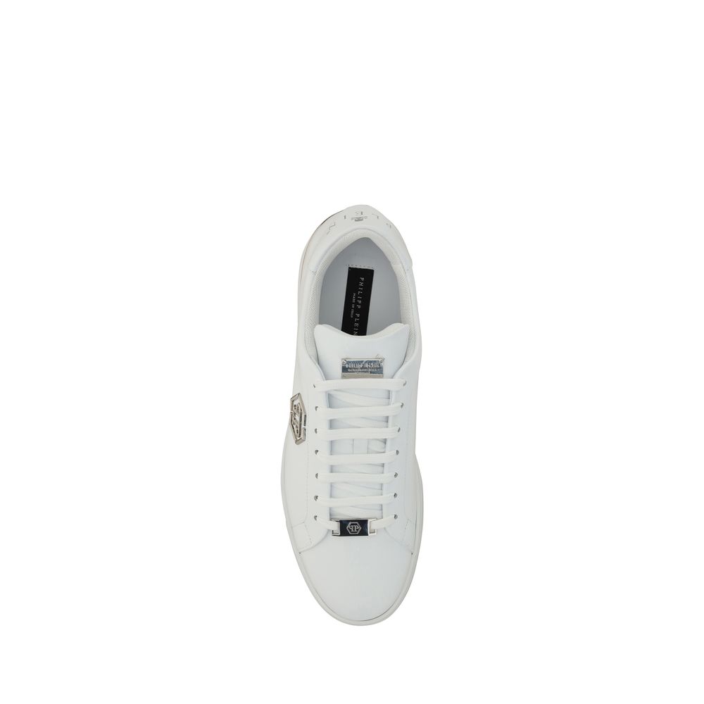 Baskets basses Philipp Plein Bos Taurus en cuir de veau blanc