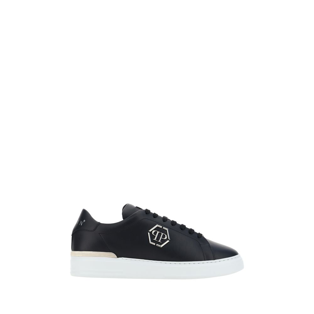 Baskets basses Bos Taurus en cuir de veau noir Philipp Plein