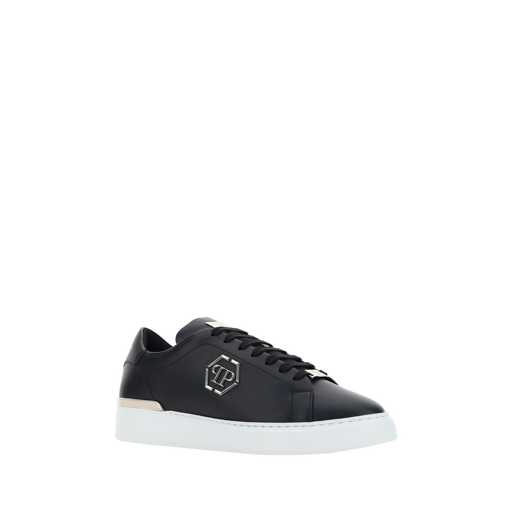 Baskets basses Bos Taurus en cuir de veau noir Philipp Plein