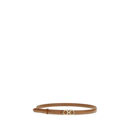 Cintura sottile Ferragamo in pelle di vitello beige Bos Taurus