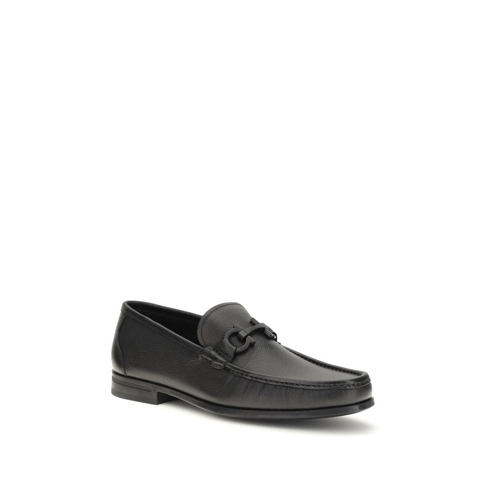 Mocassini slip-on Bos Taurus in pelle di vitello nera Ferragamo