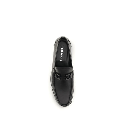 Mocassini slip-on Bos Taurus in pelle di vitello nera Ferragamo