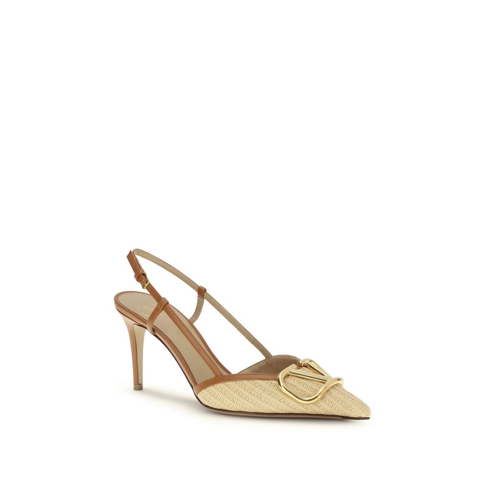 Décolleté Valentino Garavani in pelle di vitello beige