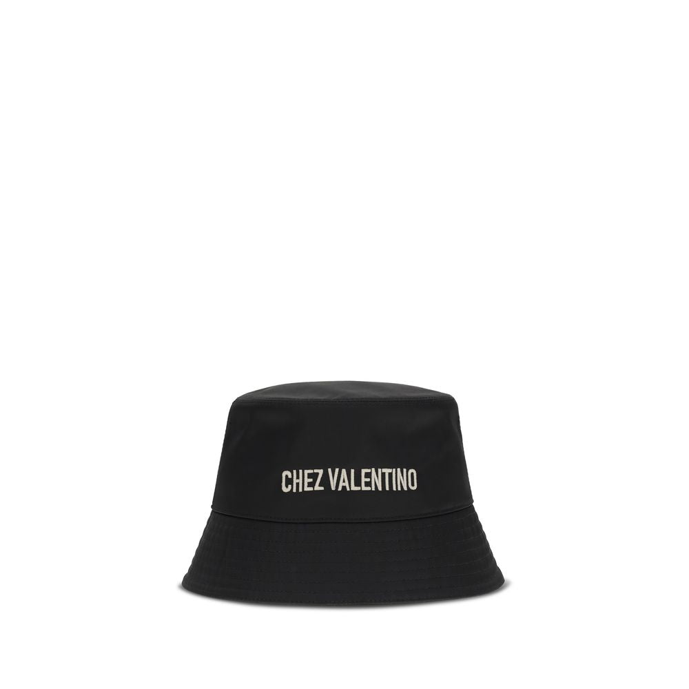 Valentino Garavani Cappello a Secchiello in Cotone Nero