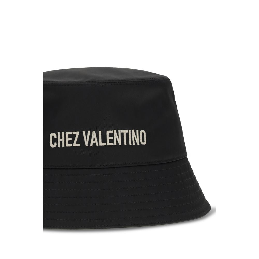 Valentino Garavani Cappello a Secchiello in Cotone Nero