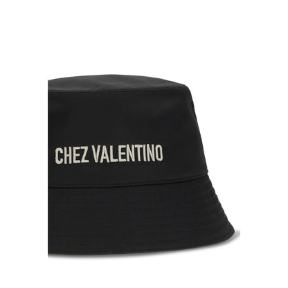 Valentino Garavani Cappello a Secchiello in Cotone Nero