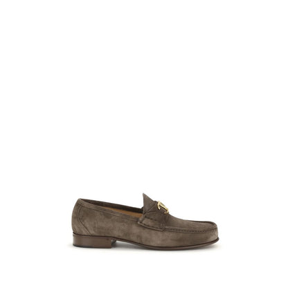 Mocassins à enfiler Valentino Garavani Bos Taurus en cuir de veau marron