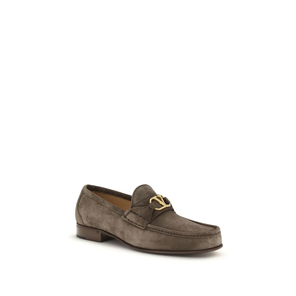 Mocassins à enfiler Valentino Garavani Bos Taurus en cuir de veau marron