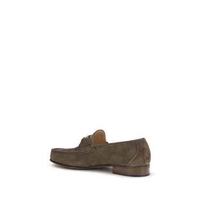 Mocassins à enfiler Valentino Garavani Bos Taurus en cuir de veau marron