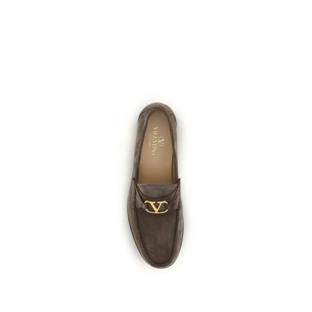 Mocassins à enfiler Valentino Garavani Bos Taurus en cuir de veau marron