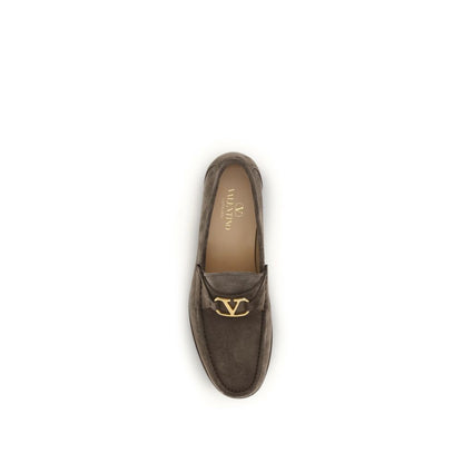 Mocassins à enfiler Valentino Garavani Bos Taurus en cuir de veau marron