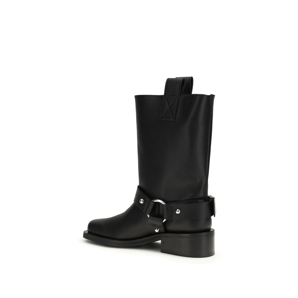 Bottes à lacets Ganni en cuir de veau noir