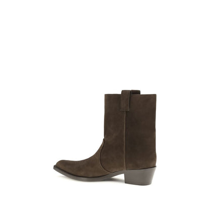 Bottines Khaite en cuir de veau marron Bos Taurus