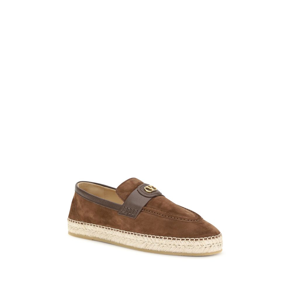 Espadrilles Valentino Garavani en cuir de veau marron