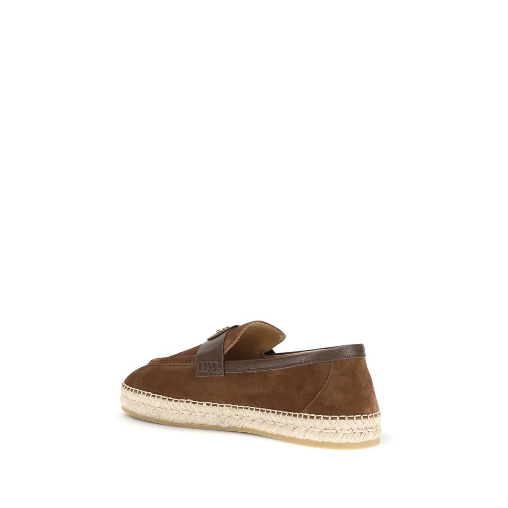 Espadrilles Valentino Garavani en cuir de veau marron