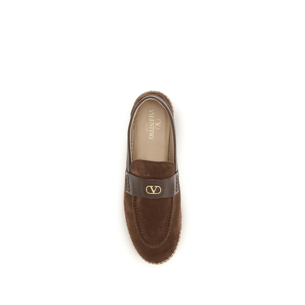 Espadrilles Valentino Garavani en cuir de veau marron