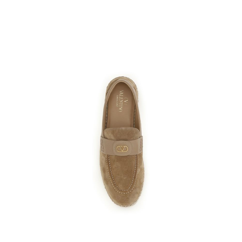 Espadrilles Valentino Garavani en cuir de veau beige Bos Taurus