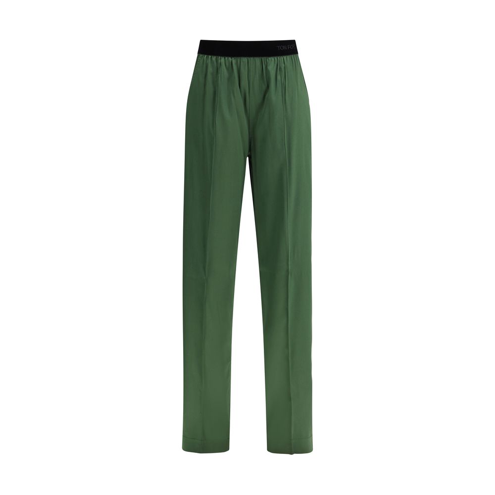 Pantalon décontracté bicolore en soie Tom Ford