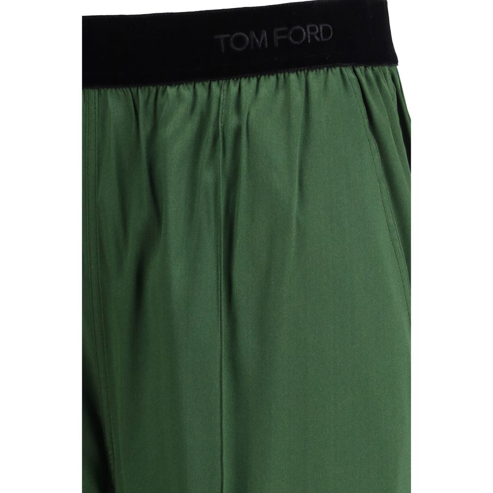 Pantalon décontracté bicolore en soie Tom Ford