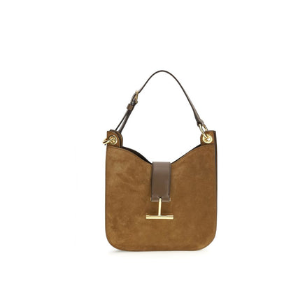 Borsa a Spalla Tom Ford in Pelle di Vitello Marrone Bos Taurus