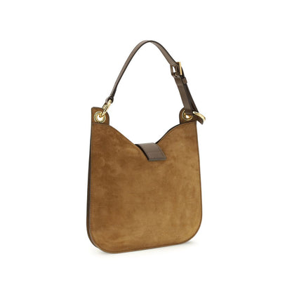 Borsa a Spalla Tom Ford in Pelle di Vitello Marrone Bos Taurus