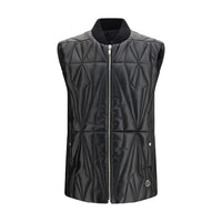 Moncler x Rick Owens Gilet Nero Senza Maniche in Agnello Ovis Aries Aries