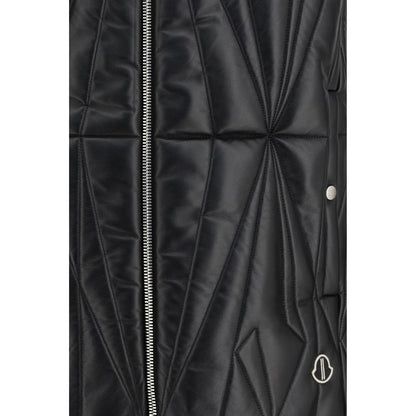 Moncler x Rick Owens Gilet Nero Senza Maniche in Agnello Ovis Aries Aries