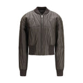 Bomber Moncler x Rick Owens in pelle marrone