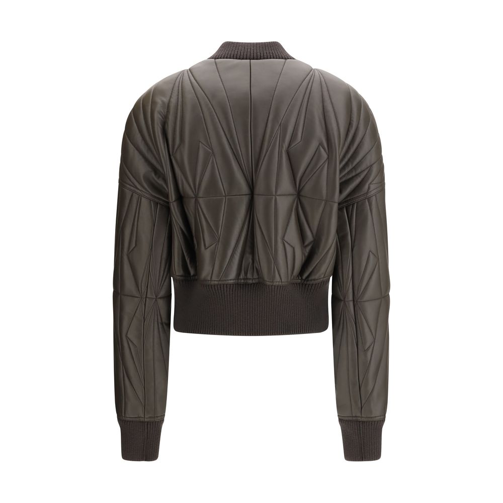Moncler x Rick Owens Bomber Marrone in Pelle di Agnello Ovis Aries Aries