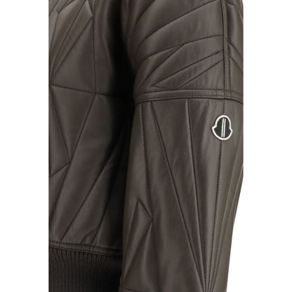 Moncler x Rick Owens Bomber Marrone in Pelle di Agnello Ovis Aries Aries