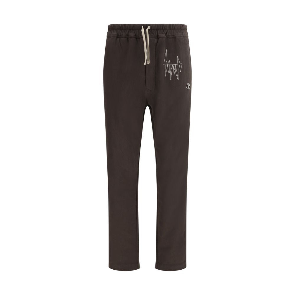 Pantalon de survêtement Moncler x Rick Owens en coton marron