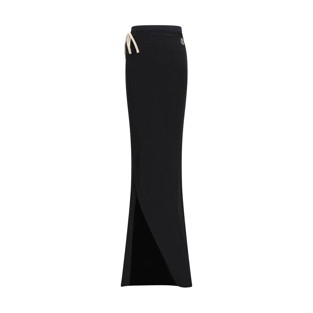 Gonna lunga Moncler x Rick Owens in cotone nero