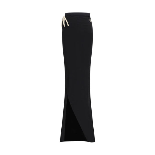 Gonna lunga Moncler x Rick Owens in cotone nero