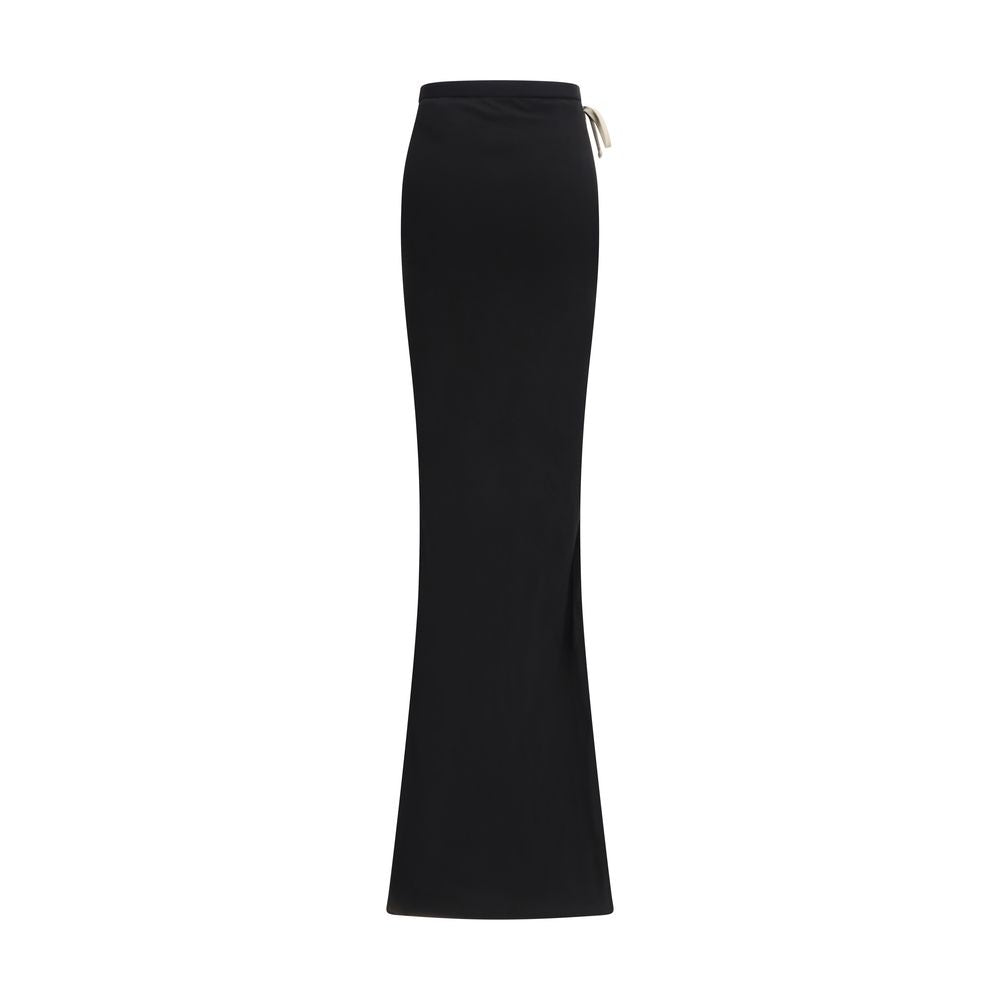 Gonna lunga Moncler x Rick Owens in cotone nero