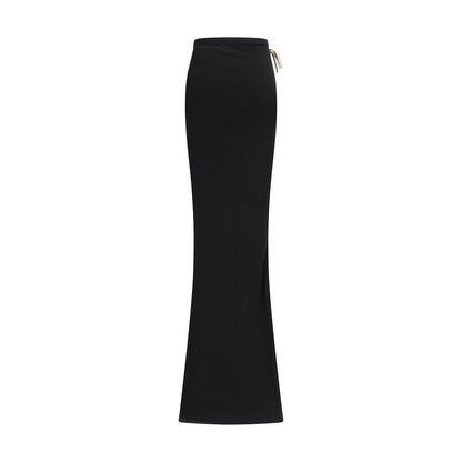 Gonna lunga Moncler x Rick Owens in cotone nero