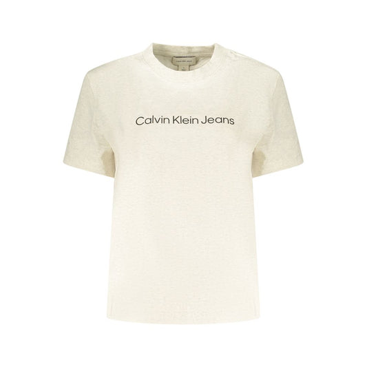 T-shirt da donna Calvin Klein in cotone beige