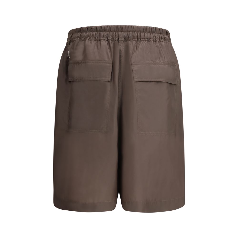 Shorts bermuda Moncler x Rick Owens in poliestere marrone