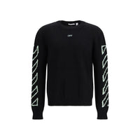 Felpa Nera in Cotone Off-White