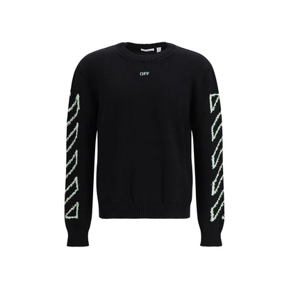 Felpa Nera in Cotone Off-White