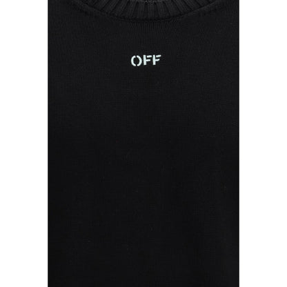 Felpa Nera in Cotone Off-White