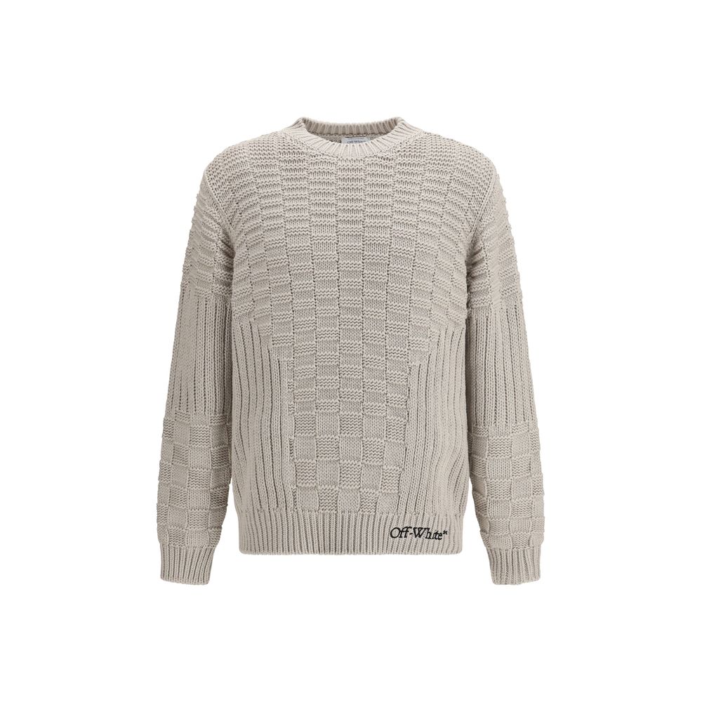 Sweat-shirt en coton beige Off-White