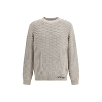 Sweat-shirt en coton beige Off-White